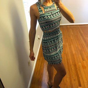 Multi-colored geometric Dress